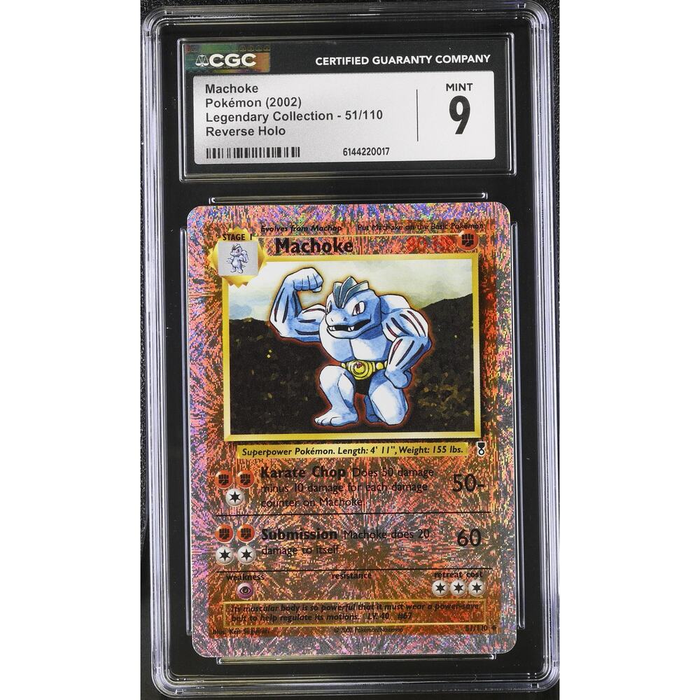 CGC 9 MINT Machoke 51/110 Legendary Collection Reverse Holo Foil Card Fireworks